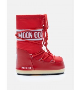 MOON BOOT ICON JUNIOR ROSSO IN NYLON