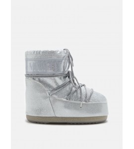 MOON BOOT ICON LOW GLITTER SILVER