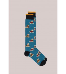 IN THE BOX CALZE LUNGHE FANTASIA FUNNY DOG MULTICOLOR BLU DENIM