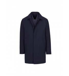 PAOLONI Spolverino in tessuto tecnico misto lana