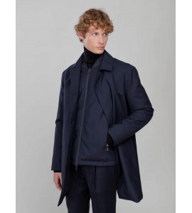 PAOLONI Spolverino in tessuto tecnico misto lana