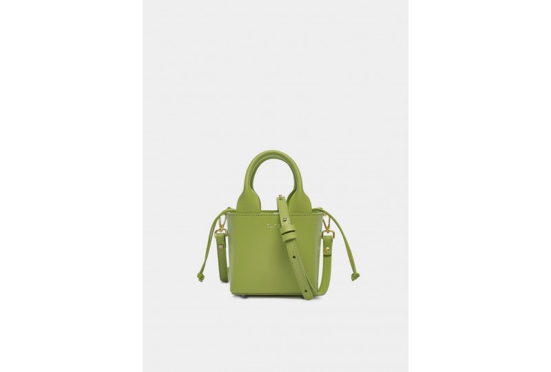 DATE CUBO BAG LEATHER GREEN