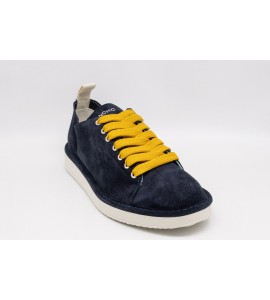 PANCHIC SCARPA ALLACCIATA P01 UOMO IN SUEDE NOTTE-GIALLO