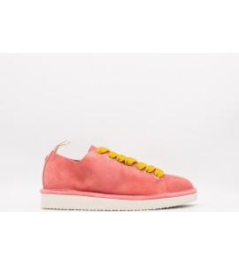 PANCHIC SCARPA ALLACCIATA P01 DONNA IN SUEDE FRAGOLA-GIALLO