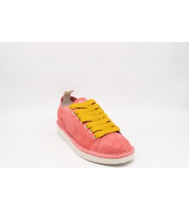 PANCHIC SCARPA ALLACCIATA P01 DONNA IN SUEDE FRAGOLA-GIALLO