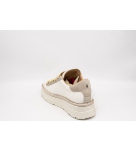 PANCHIC SCARPA ALLACCIATA P89 DONNA IN LINO E SUEDE BIANCO