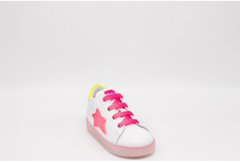 FALCOTTO Sneakers in pelle bimba inserti fluo