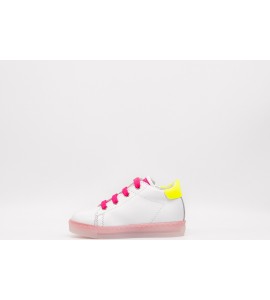 FALCOTTO Sneakers in pelle bimba inserti fluo