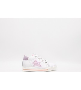 FALCOTTO Sneakers in pelle bimba con glitter