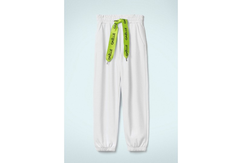 GAELLE Pantalone Jogger Bianco