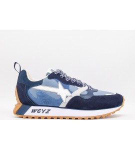W6YZ loop-uni. - sneakers in suede e tessuto tecnico - blu-celeste