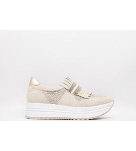 NERO GIARDINI Sneakers donna in suede, pelle e tela