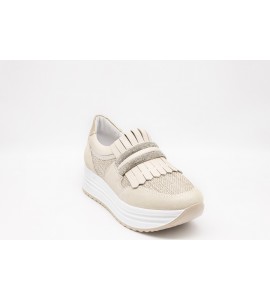 NERO GIARDINI Sneakers donna in suede, pelle e tela