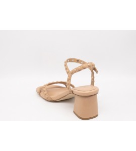 ASH JODY BIS TONAL STUDDED BLOCK HEEL SANDAL