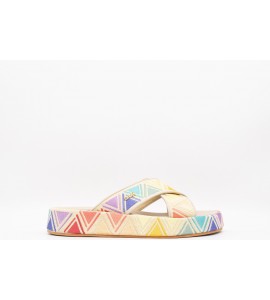 GAUDI' Sandalo canvas multi