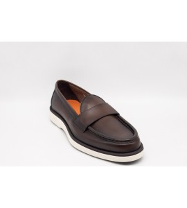 SANTONI Mocassino penny da uomo in pelle