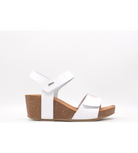 IGI & CO Sandali con zeppa in pelle da donna bianco-argento