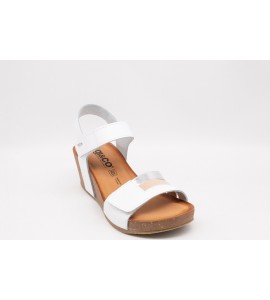 IGI & CO Sandali con zeppa in pelle da donna bianco-argento