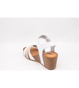 IGI & CO Sandali con zeppa in pelle da donna bianco-argento