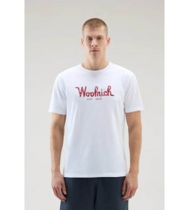 WOOLRICH T-shirt in puro cotone con ricamo