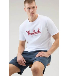 WOOLRICH T-shirt in puro cotone con ricamo
