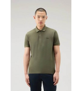 WOOLRICH Polo Mackinack tinta in capo in piqué di cotone elasticizzato