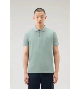 WOOLRICH Polo Mackinack tinta in capo in piqué di cotone elasticizzato