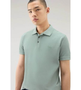 WOOLRICH Polo Mackinack tinta in capo in piqué di cotone elasticizzato