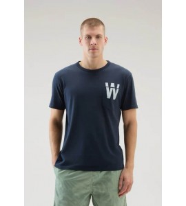 WOOLRICH T-shirt in puro cotone con taschino