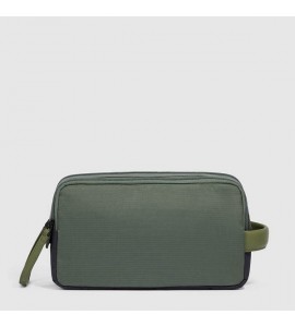 PIQUADRO Beauty case uomo in tessuto riciclato e pelle