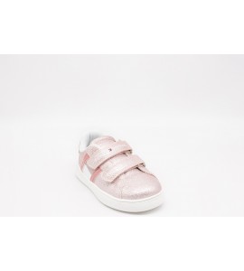 TOMMY HILFIGER SNEAKERS IN VELCRO CON BANDIERA LUCIDA IN TONO