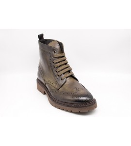 EXTON Stivaletto Uomo Vitello Pomiciato Militare