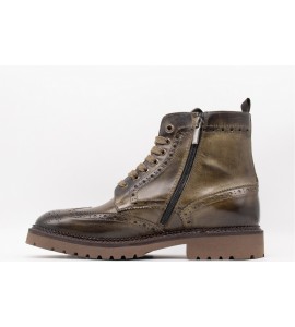 EXTON Stivaletto Uomo Vitello Pomiciato Militare