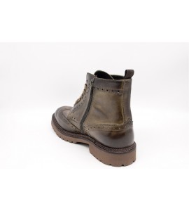 EXTON Stivaletto Uomo Vitello Pomiciato Militare