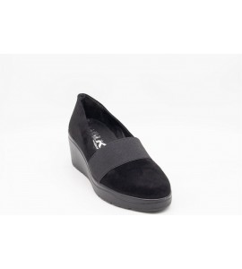 MELLUSO Mocassino donna in camoscio nero