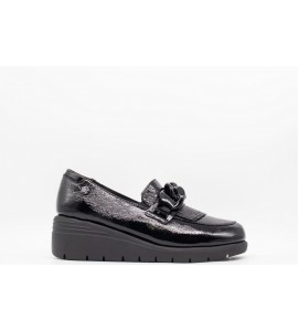 MELLUSO Mocassino donna in vernice nero