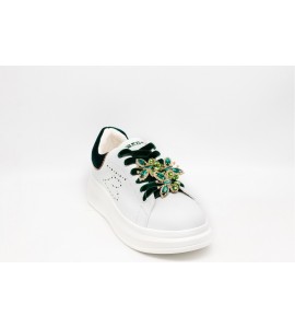 TOSCA BLU SNEAKER JULIETTE CON FARFALLE STRASSATE COLORE BIANCO/VERDE