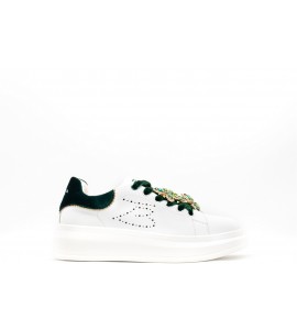 TOSCA BLU SNEAKER JULIETTE CON FARFALLE STRASSATE COLORE BIANCO/VERDE