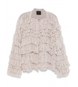 ROBERTO COLLINA CARDIGAN CON FRANGE