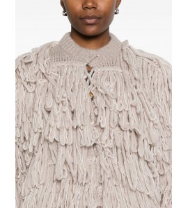 ROBERTO COLLINA CARDIGAN CON FRANGE