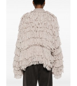 ROBERTO COLLINA CARDIGAN CON FRANGE