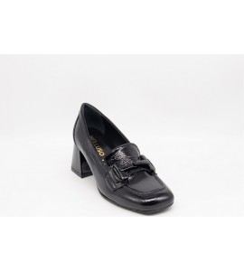 MELLUSO Mocassino donna in vernice nero