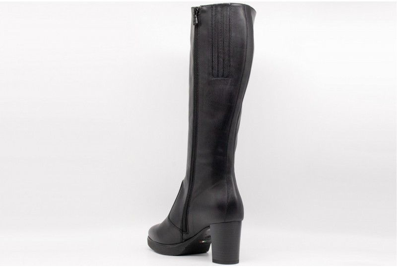 Nero Giardini I205700D – Stivali Donna In Pelle Made In Italy Con Tacco A Blocco E Zip - 4
