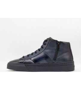 SANTONI Double Buckle Sneaker da uomo in pelle