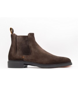 SANTONI Stivaletto Easy da uomo in suede testa di moro